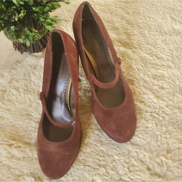 Naturalizer Shoes - EUC Naturalizer sz10 brown suede Mary jane heels